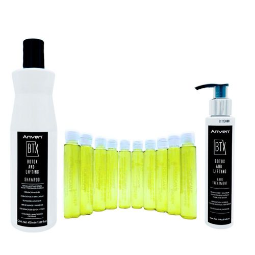 Kit restructuración  Shampoo tratmiento BTX ampolleta fortificante