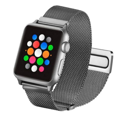 Correa de malla para Apple Watch Platinum 42, 44 y 45 mm color plateado