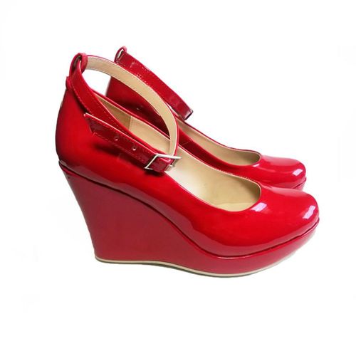 Zapatilla Pumps de plataforma 9 cm con pulsera Rojo para mujer Nyxmart