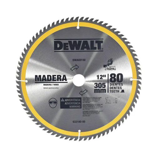 Disco Sierra Dewalt DWA03150 12 PULG 80T Madera