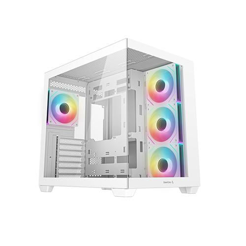 Gabinete Deepcool CG530 4F Blanco argb atx sin fuente cristal