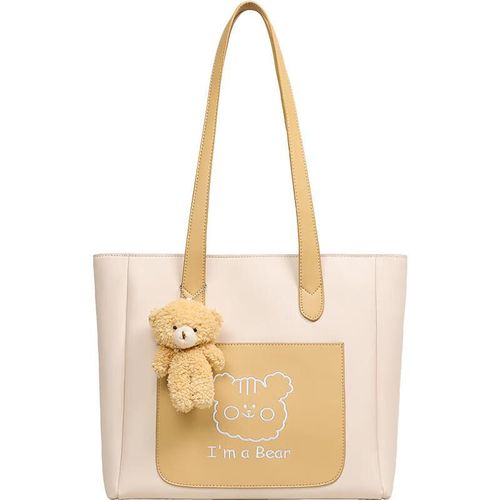 Bolso Tote Viney de Piel Beige para mujer