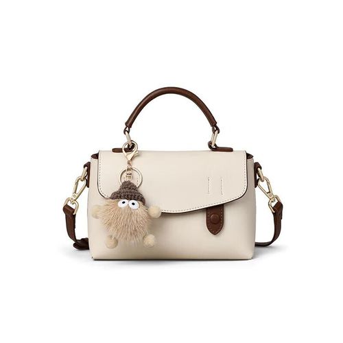 Bolso cruzado Viney de piel de vaca crema lechoso para mujer