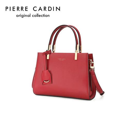 Bolso Pierre Cardin  de cuero rojo para mujer