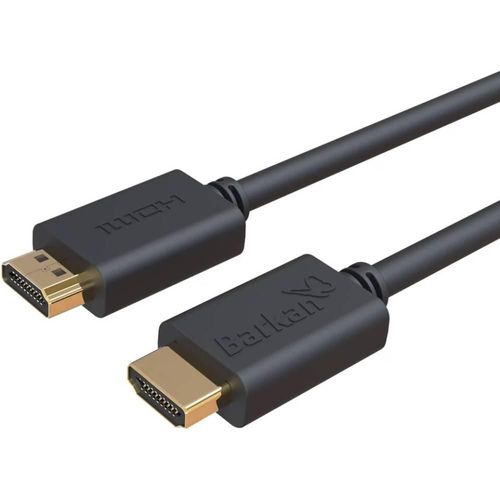 Cable HDMI de alta velocidad Barkan 1.8 m chapado en oro 24K negro