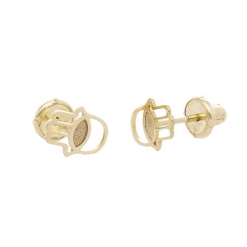 Broqueles Mano De Fatima Oro Amarillo 10K PRB-103-A