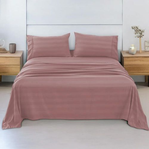Juego De Sábanas Matrimonial 3000 Hilos Egipcian Premium Rosa