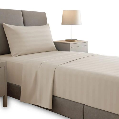 Juego De Sábanas Individual Microfibra Ultra Suave Premium Crema