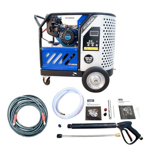 Hidrolavadora Profesional Para Agua Caliente Hyundai C/motor A Gasolina 15.3 Hp 3620 Psi 250 Bar - VULKAN-HY15