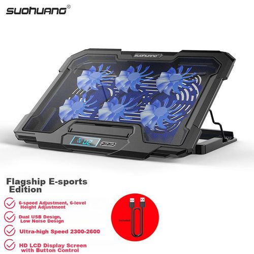 Base de Enfriamiento SUOHUANG S6 14-15.6" Ventilador 6 Velocidades USB