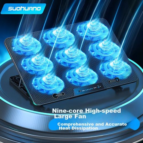 Base de Enfriamiento SUOHUANG N9 para Laptop Gaming con Ventilador Ajustable