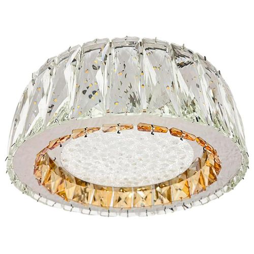 Lampara De Techo Cristal Cortado Plafón Ciste 3 Tonos Led.