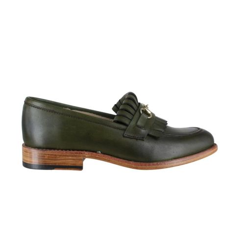 Zapato Vestir Dama Carlo Ronaldi 1022 Becerro Verde Cuero Canto Natural