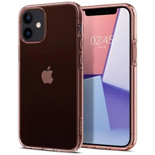 Funda crystal clear Spigen Crystal Flex para iphone 12 mini rosa