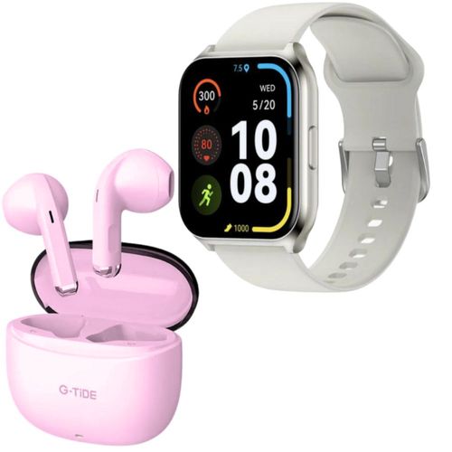 Smartwatch Filwans GTS Mini BLANCO + Audífonos G-Tide L21 ROSA