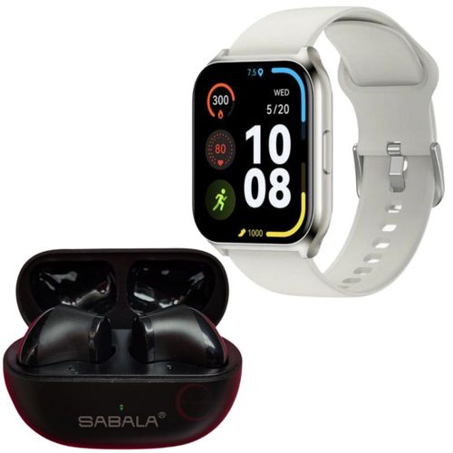 Smartwatch Filwans GTS Mini BLANCO + Audífonos SABALA ST 549 NEGRO