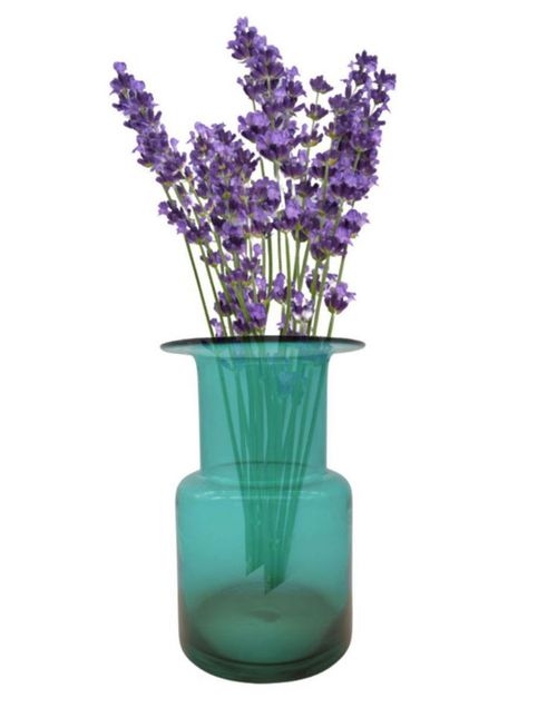 Jarrón Decorativo de Vidrio Verde Turquesa 21.5x8.5 cm, Diseño Moderno para Hogar u Oficina