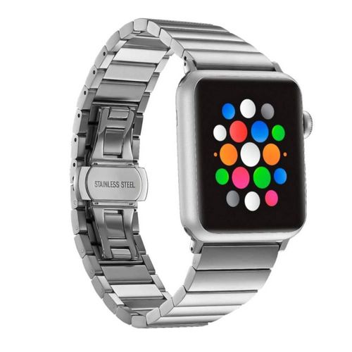 Correa de eslabones para Apple Watch Platinum 42, 44 y 45 mm plateado