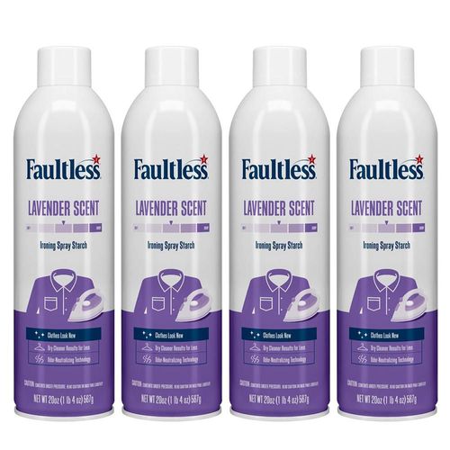 Almidón En Aerosol Faultless Acabado Firme Lavanda 20oz 4pz