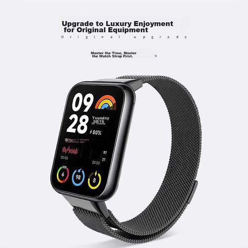 Correa Milanesa Stiger Negra para Xiaomi Band 8 Pro/9 Pro y Redmi Watch 5/4