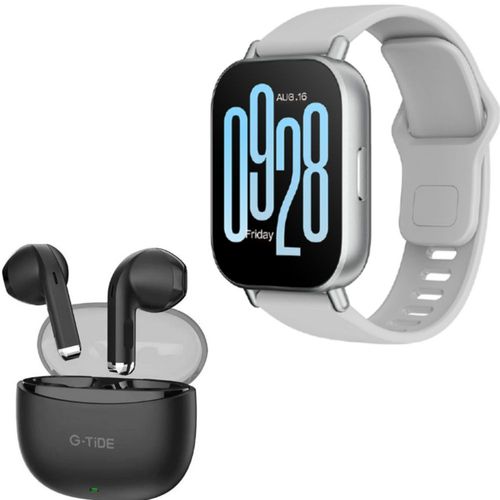 Xiaomi Smartwatch Redmi Watch 5 Active BLANCO con Audífonos G-Tide L21 NEGRO