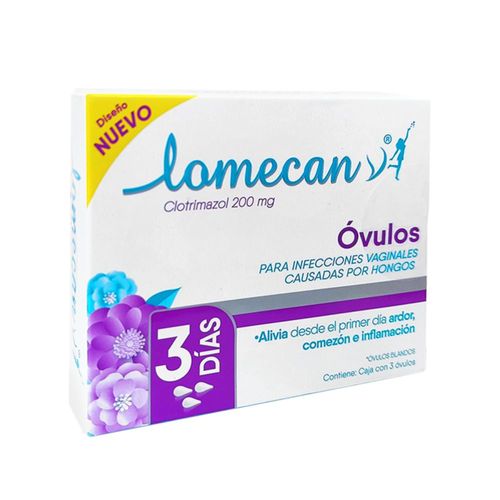 LOMECAN V CLOTRIMAZOL 200 MG 2 ÓVULOS