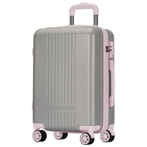 Maleta De Viaje Rígida Carry On De Mano Cabina Rosa 20 Pulgadas 10 Kg ABS doble refuerzo Con Candado Alta Seguridad Tsa Lock Armored Travel