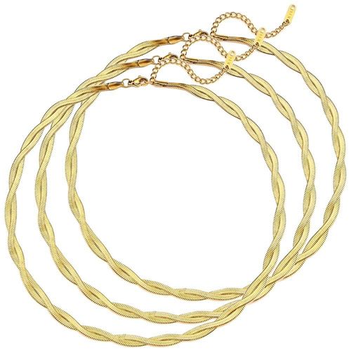 Collar trenzado de oro GoldWaves MXWAS-003 Accesorios de oro