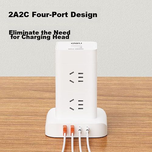 Multicontacto Deli LU5052 8 Salidas 2 USB 2 TYPE-C