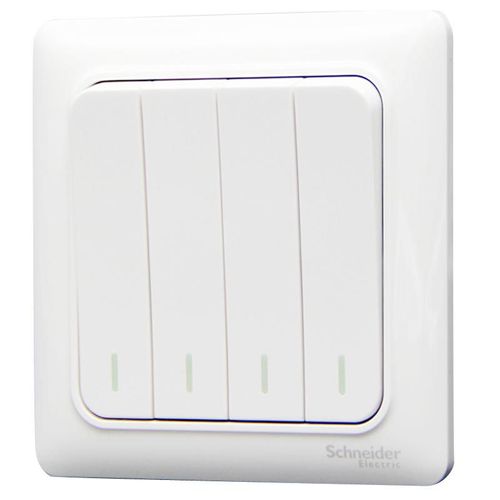 Enchufe Interruptor 4 Vías Tipo 86 Schneider Electric Ruiyi Blanco