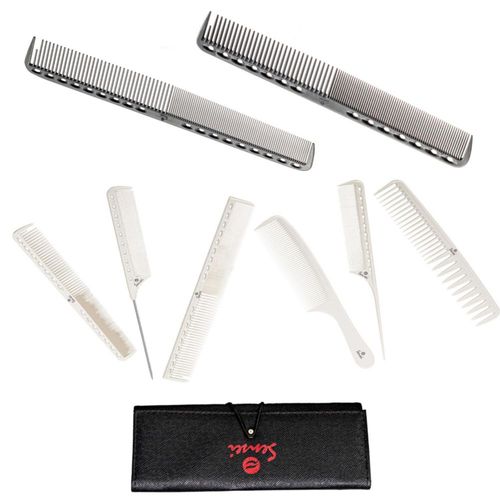 Combo 8 Peines Profesional De Corte Estética Barbería Sensei