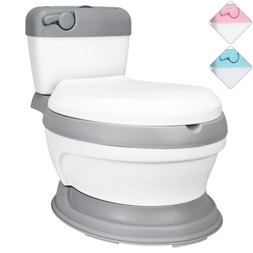 Baño Entrenador para Niños con Asiento Acolchado Diseño Realista Gris