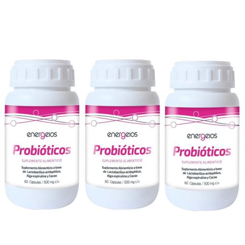 Probióticos espirulina 180 cápsulas energeios suplemento