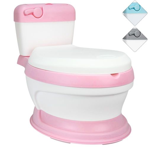 Baño Entrenador para Niños con Asiento Acolchado Diseño Realista Rosa