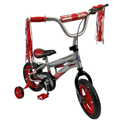 Bicicleta Infantil Niños R12 Ruedas Auxiliares Goma Unibike - Plata