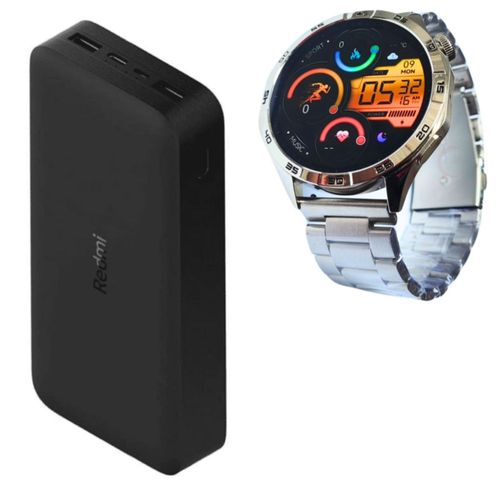 Power Bank Xiaomi Redmi Fast Charger  20 000 mHa con Smartwatch G Tide Power