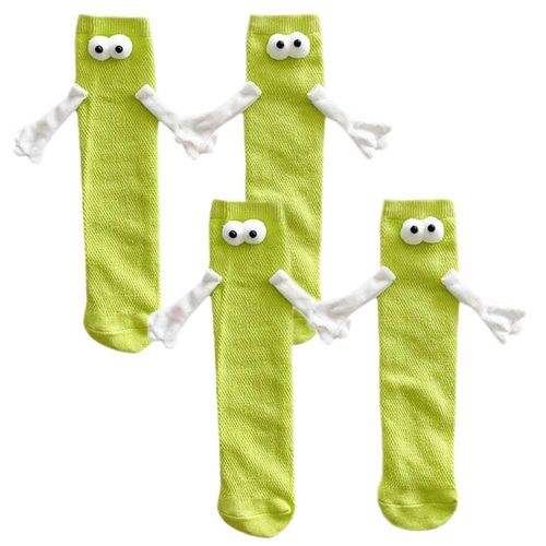 Calceton Animados MagSoxLimeGreen MXEEW-002 Calcetines de Medio Tubo
