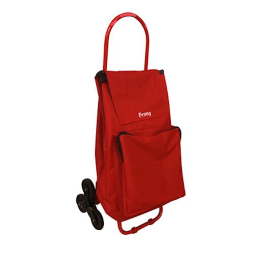 Carro Mandado Rojo Bolsa Frontal Ruedas P/Escalar Brang
