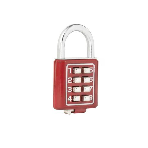 Candado Combinación Numérica Acero Inoxidable Rojo 35mm Lock