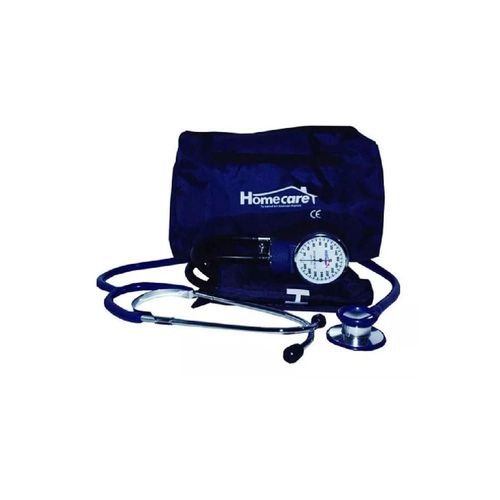 Kit Baumanómetro Aneroide Estetoscopio Duplex 2600 Homecare Azul