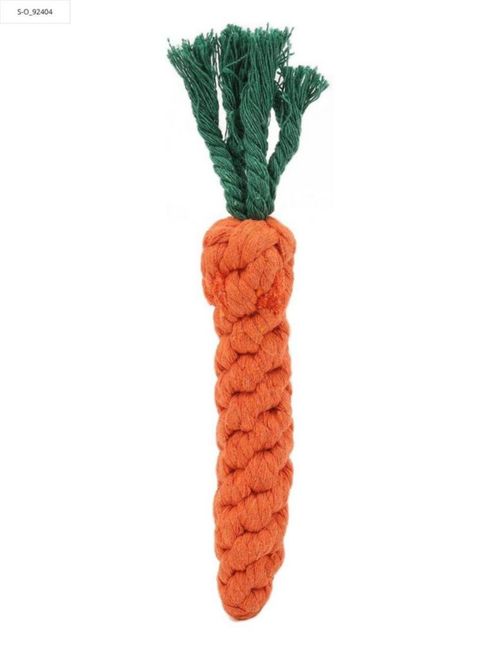 Juguete zanahoria de algodón masticable para perros