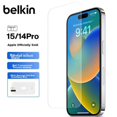 Mica Protector De Pantalla Belkin Para iPhone 14/15/16 Pro Anticaídas