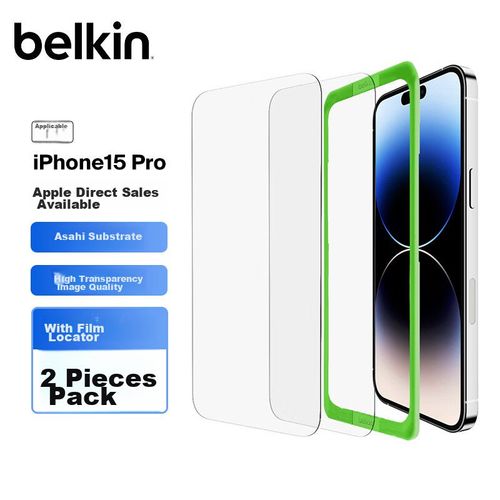 Mica Protector De Pantalla Belkin Vidrio Templado 9H Para iPhone 15 Pro