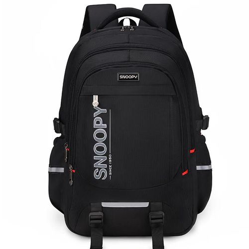Mochila escolar SNOOPY de tejido Oxford Negro para niño