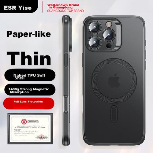 Funda Para IPHONE 16 Pro Max Esr Silicona Magnética Negra Transparente Mate