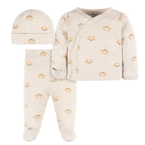 Conjunto Gerber bebé 3 piezas algodón blanco 0-3 meses