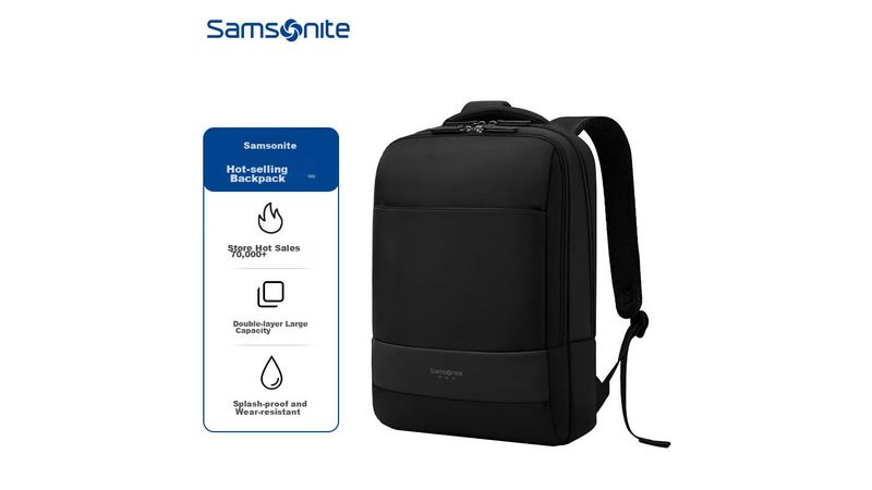 Mochila para portátil Samsonite MIDNITE BU109001 de tejido y cuero negro  unisex