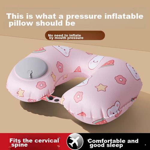 Almohada Inflable U de Seda de Leche 25cm