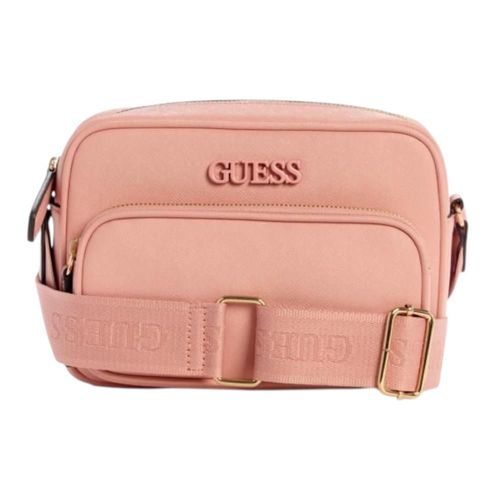 Bolsa Crossbody GUESS Zinnia Top Zip color rosa de piel