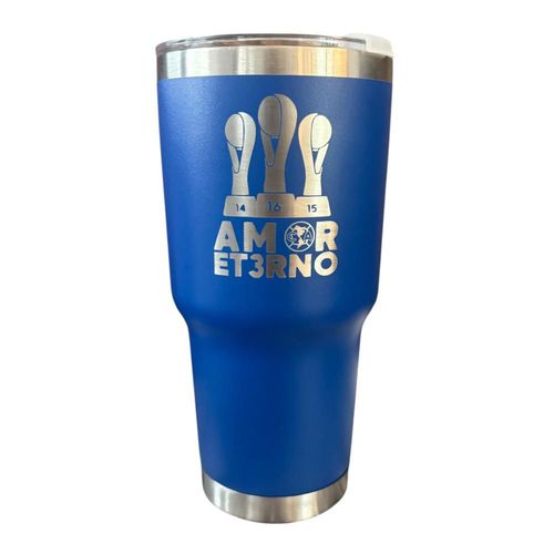 Termo de acero inoxidable color Azul, Club América